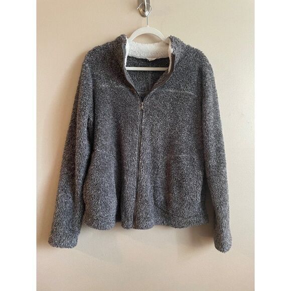 Hem & Thread grey faux fur fuzzy jacket - Picture 8 of 9